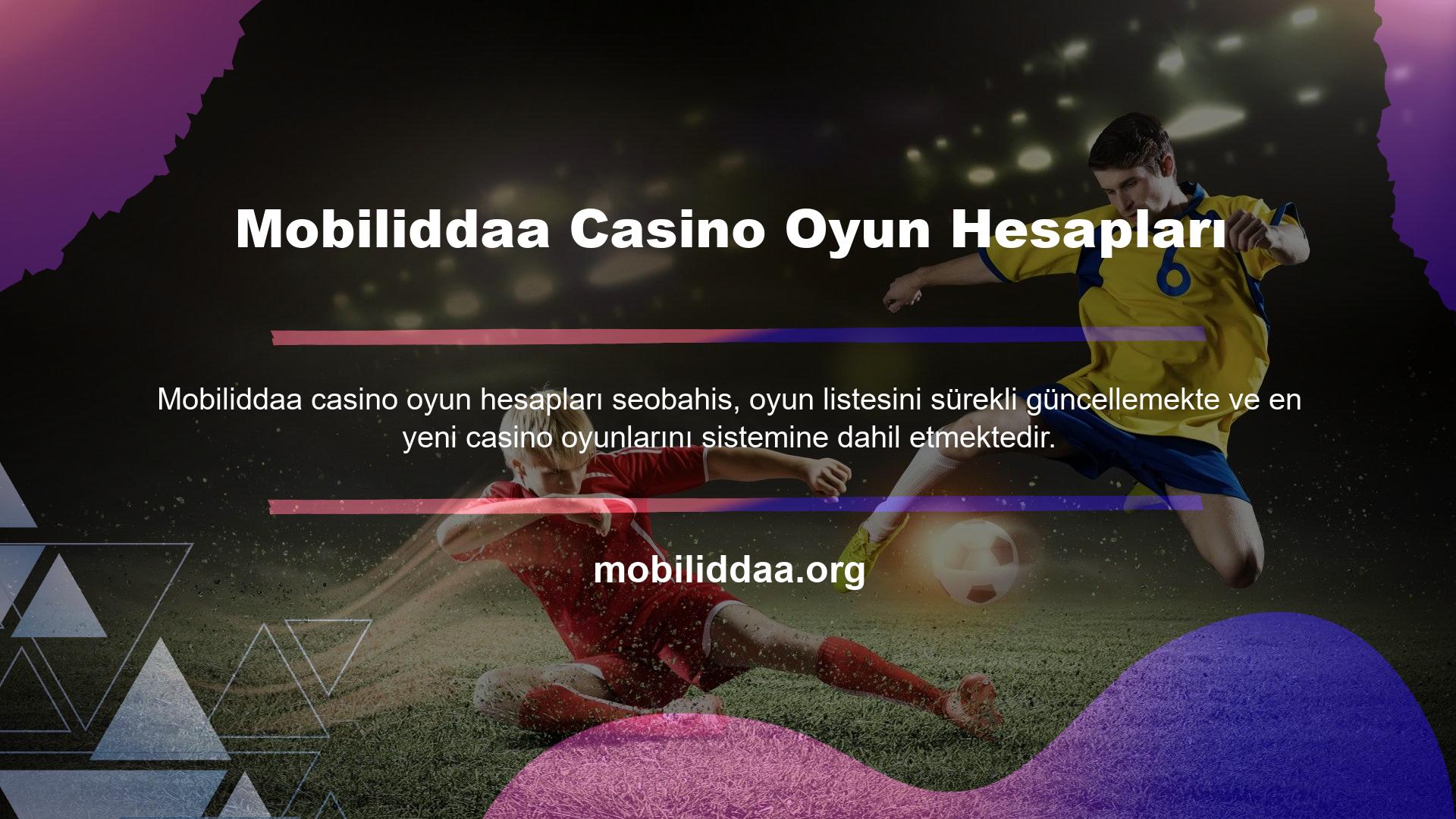 Alışılmış klasik casino oyunlarına ek olarak, benzersiz özelliklere sahip yeni Mobiliddaa Casino Oyun Hesabı Güvenlik Rehberimiz ile heyecan verici slot oyunları da oynayabilir ve kazanabilirsiniz