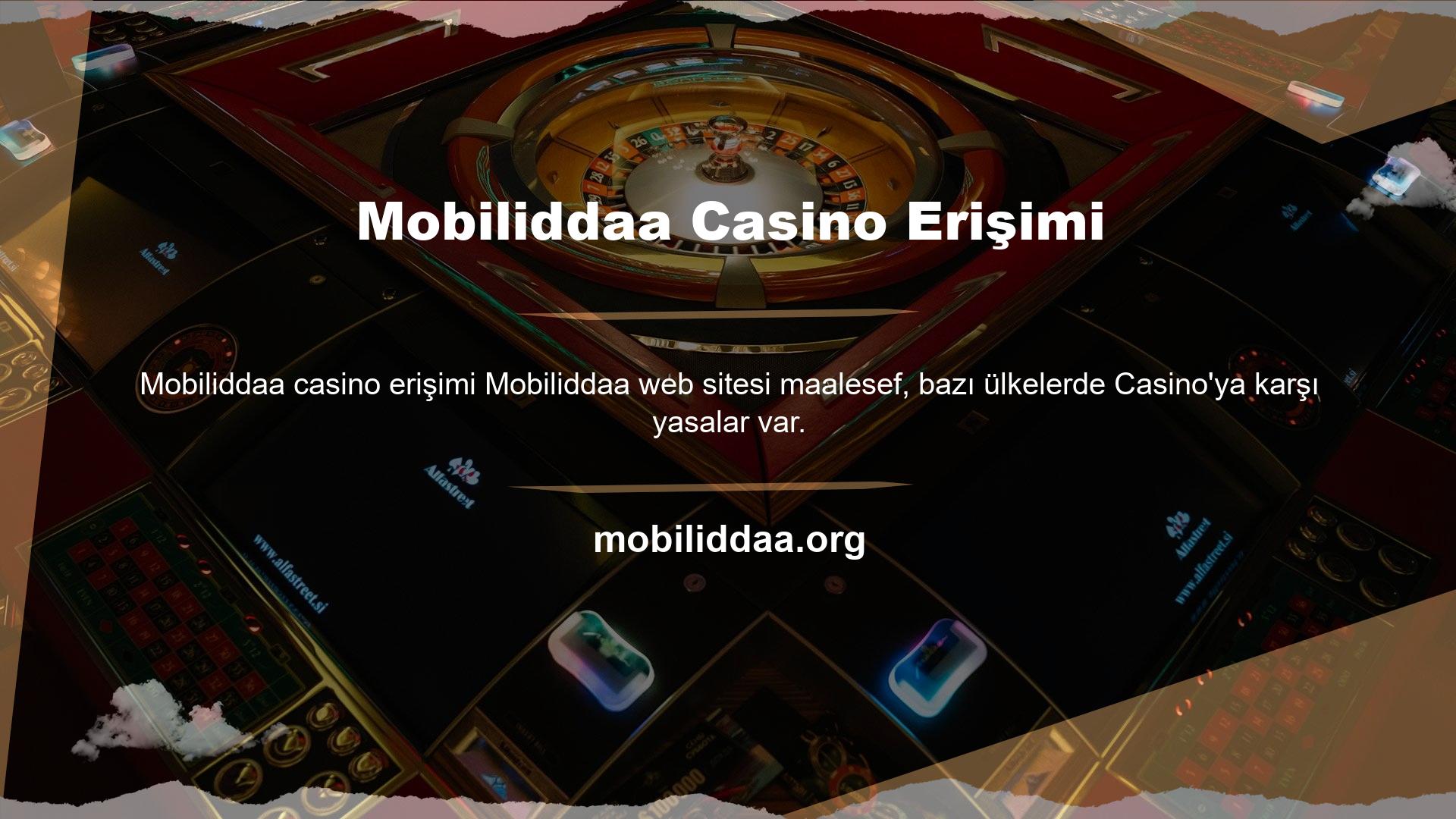 Mobiliddaa sitesi resmi bir lisans altında çalışmasına rağmen, her gün birkaç oyun alanı engellenir